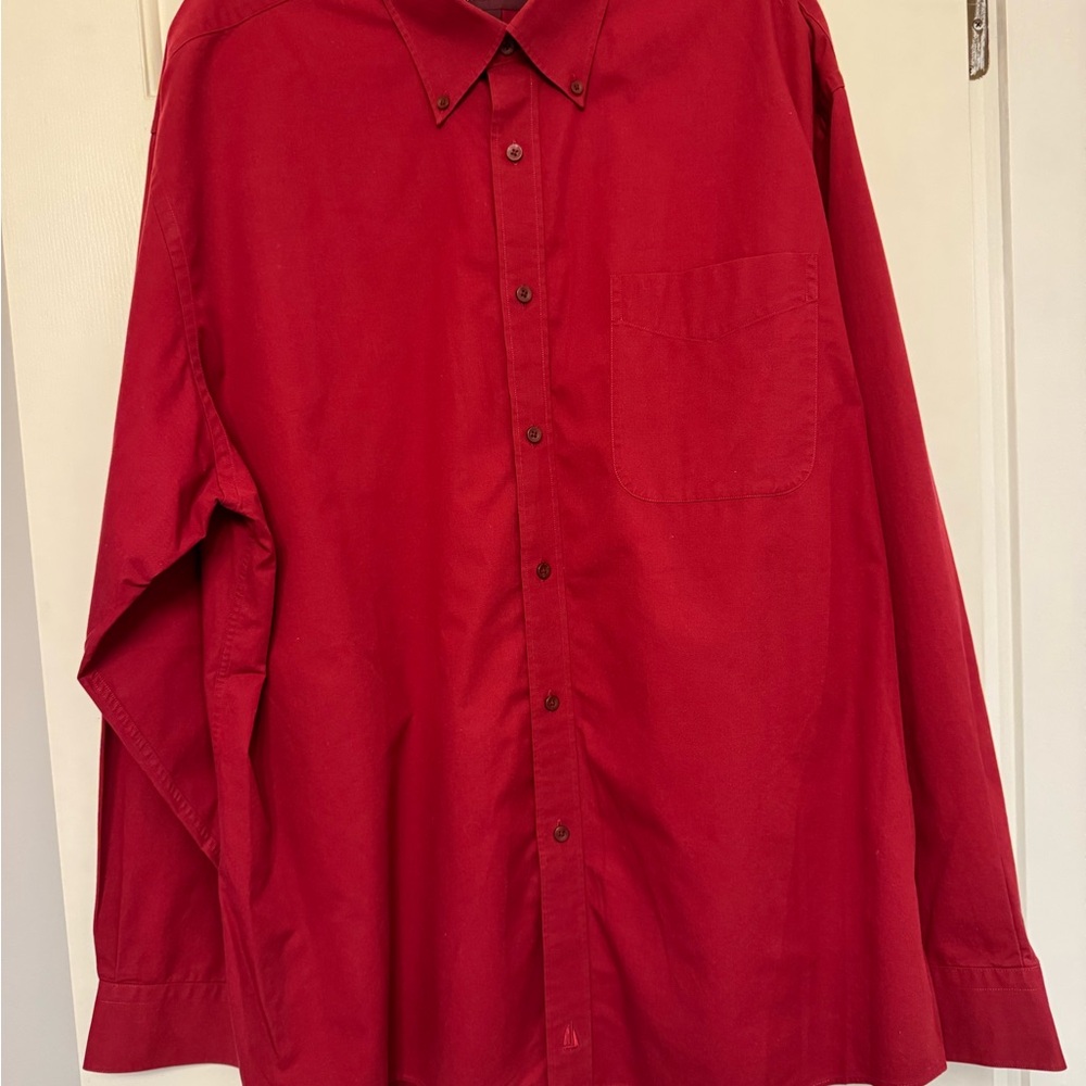 Nordstromโs XXL button down wrinkle free in burgundy